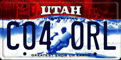 UT license plate C040RL