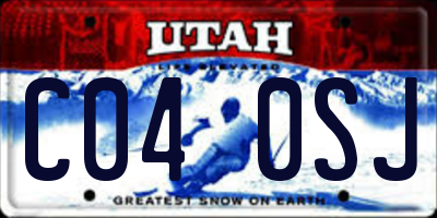 UT license plate C040SJ