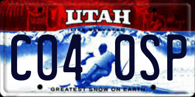 UT license plate C040SP
