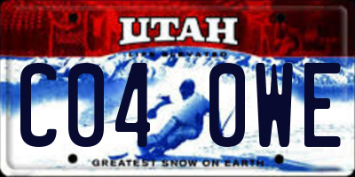 UT license plate C040WE