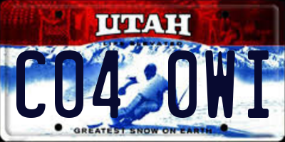 UT license plate C040WI