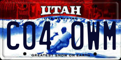 UT license plate C040WM