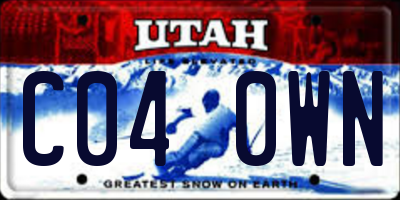 UT license plate C040WN
