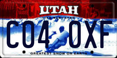 UT license plate C040XF