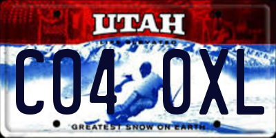 UT license plate C040XL