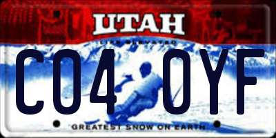 UT license plate C040YF