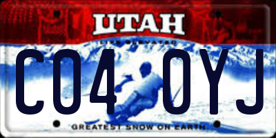 UT license plate C040YJ