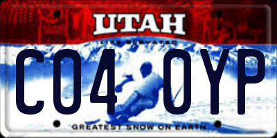UT license plate C040YP