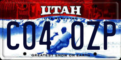 UT license plate C040ZP