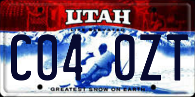 UT license plate C040ZT
