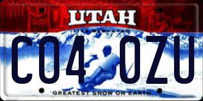 UT license plate C040ZU