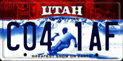 UT license plate C041AF
