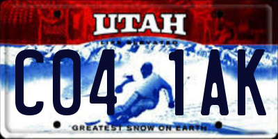 UT license plate C041AK