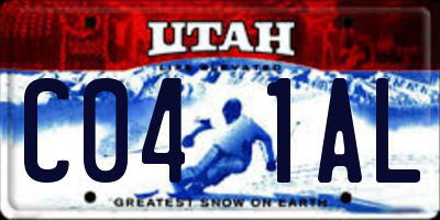 UT license plate C041AL