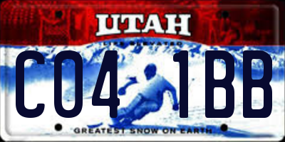 UT license plate C041BB