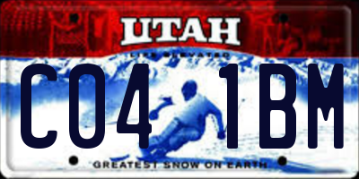 UT license plate C041BM