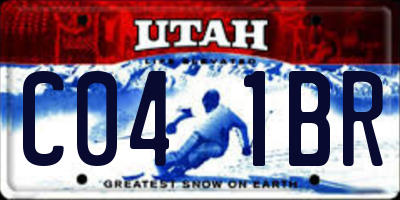 UT license plate C041BR