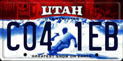 UT license plate C041EB