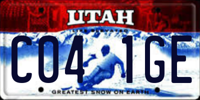 UT license plate C041GE
