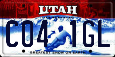 UT license plate C041GL