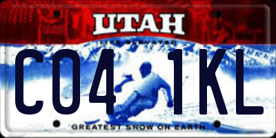UT license plate C041KL