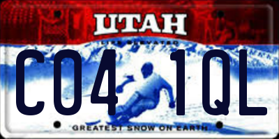 UT license plate C041QL