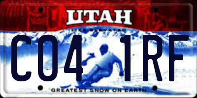 UT license plate C041RF