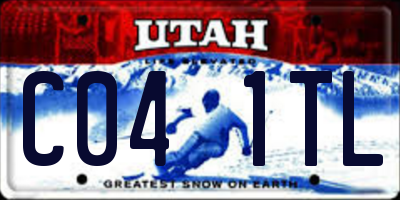 UT license plate C041TL