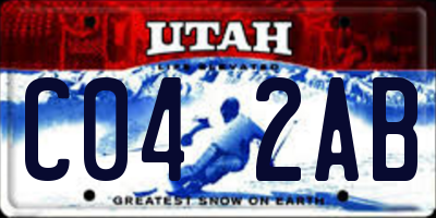 UT license plate C042AB
