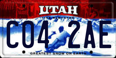UT license plate C042AE