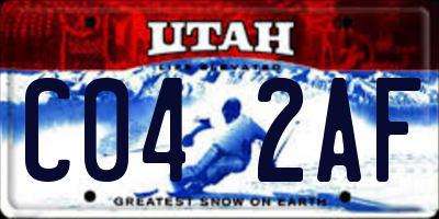 UT license plate C042AF