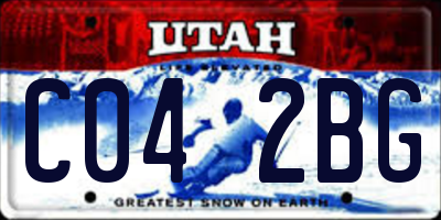 UT license plate C042BG