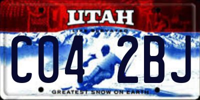 UT license plate C042BJ