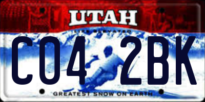 UT license plate C042BK