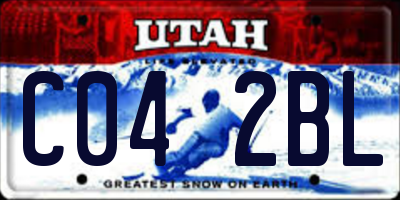 UT license plate C042BL