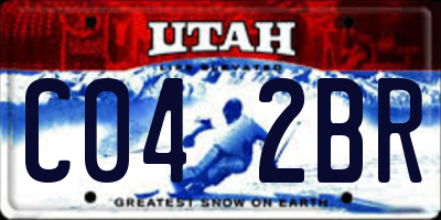 UT license plate C042BR