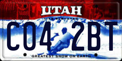 UT license plate C042BT