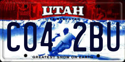 UT license plate C042BU