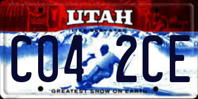 UT license plate C042CE