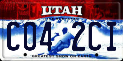 UT license plate C042CI