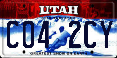 UT license plate C042CY