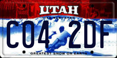 UT license plate C042DF