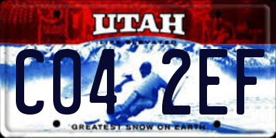 UT license plate C042EF