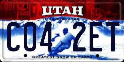 UT license plate C042ET