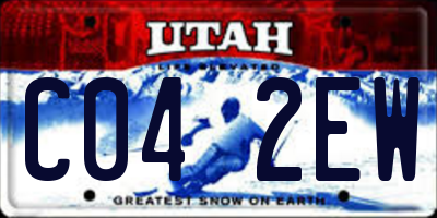 UT license plate C042EW