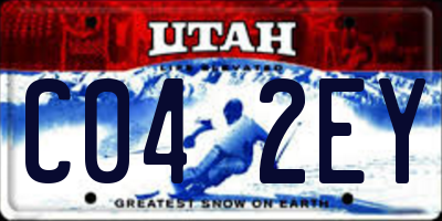 UT license plate C042EY