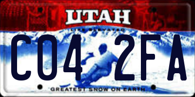 UT license plate C042FA