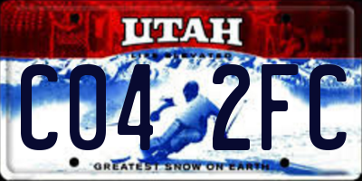 UT license plate C042FC