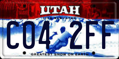 UT license plate C042FF