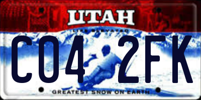 UT license plate C042FK
